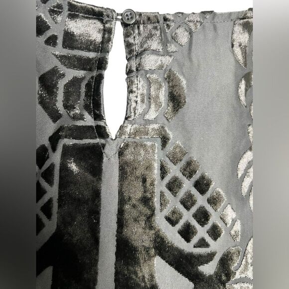 Rsvp By Talbots Women's Velvet Printed 3/4 Sleeve Lined Top Blouse Black Size 2X - Picture 8 of 10
